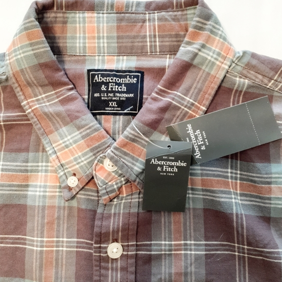 Men's XXL Abercrombie & Fitch long sleeves buttom up Oxford  shirt - Picture 7 of 12